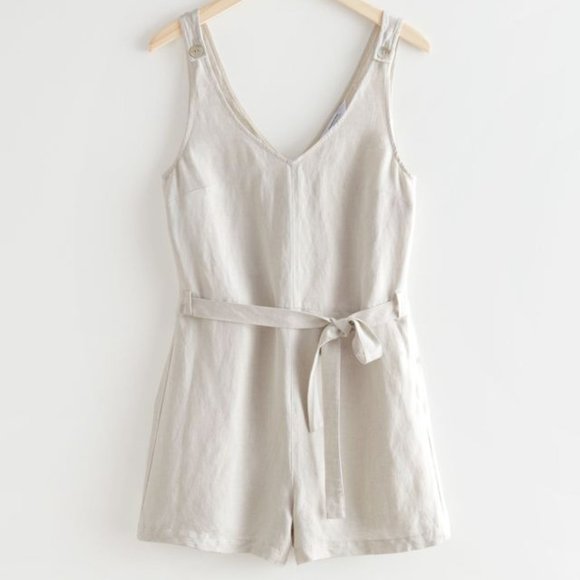 & Other Stories Pants - & Other Stories Linen Belted Romper